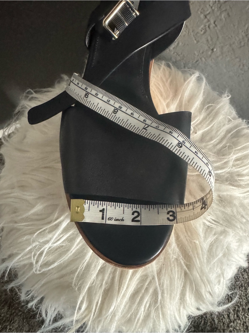 Steve Madden Black Cork Platform Sandals - Picture 6 of 9